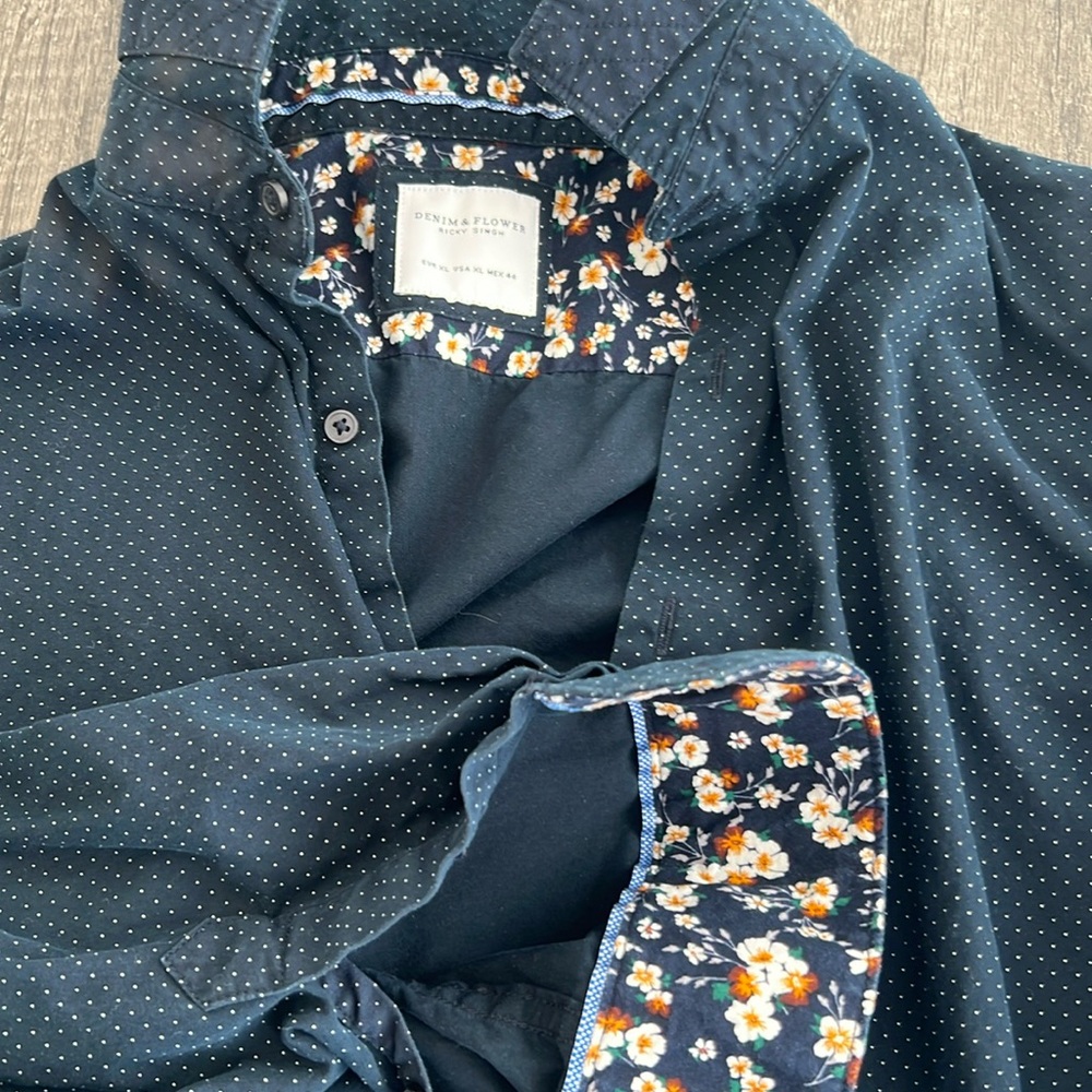 Ricky Singh Denim and Flower button down, slim fit